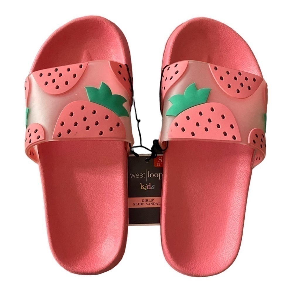 NWT-WEST LOOP KIDS-STRAWBERRY SLIDES SANDALS-SIZE 13-1